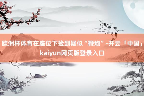 欧洲杯体育在座位下捡到疑似“鞭炮”-开云「中国」kaiyun网页版登录入口