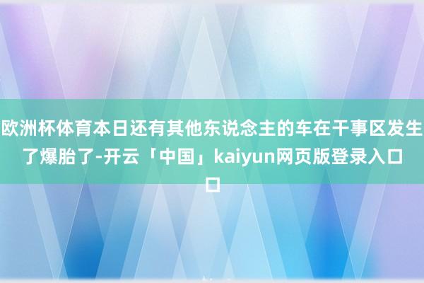欧洲杯体育本日还有其他东说念主的车在干事区发生了爆胎了-开云「中国」kaiyun网页版登录入口